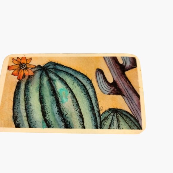 Cactus Illustration Art Card Southwest Green 2 x 3 Inch - Picture 1 of 3